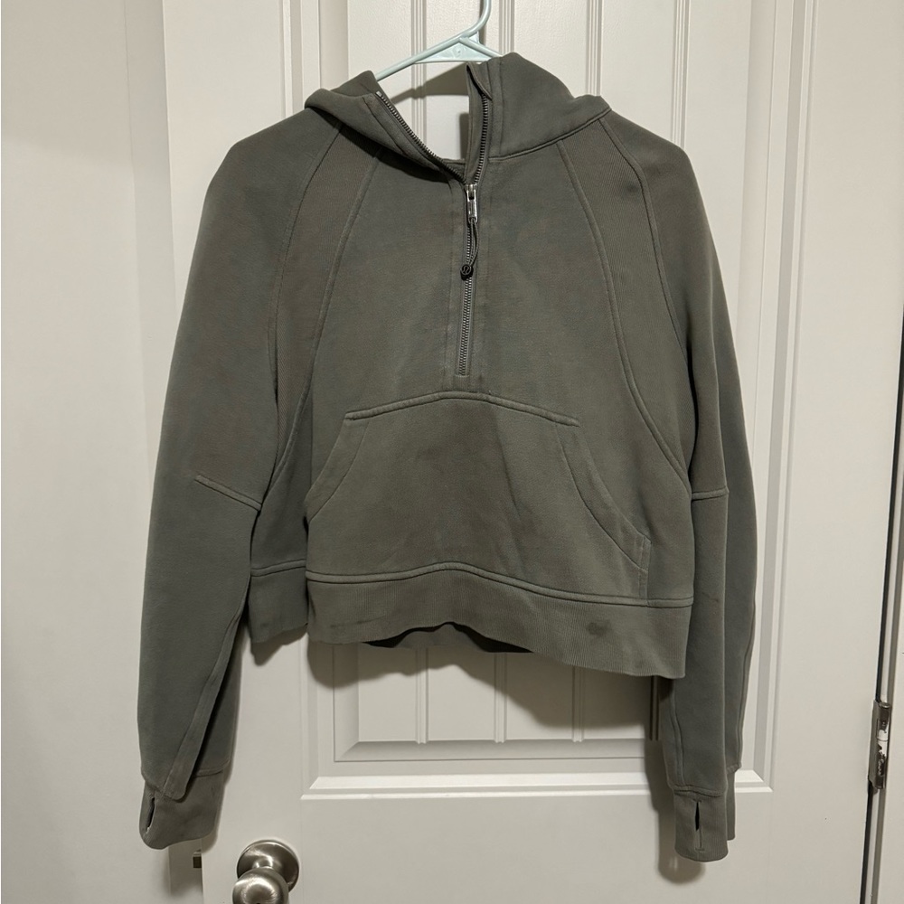 Lululemon quarter zip hoodie in green sage